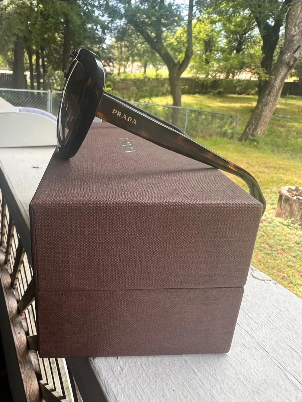 Prada Tortoiseshell Frame Sunglasses with Brown Gradient Lenses